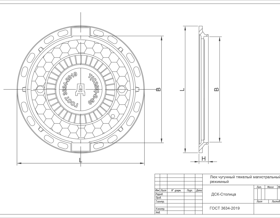 Люк тип ТМР (С250)-2-60  Сеть Д H=100